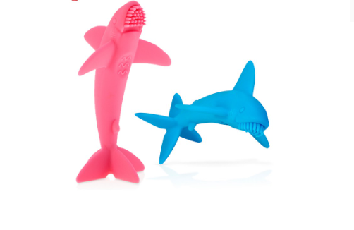 Nuby 3m+ Lil Shark Silicone Teether Gum Massager