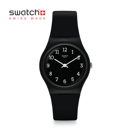 Swatch Gent Blackway GB301 Black Silicone Strap Watch