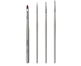 SeamiArt 4pcs Nail Brush Hook Line Painting Brush Set for Watercolor Oil Acrylic Gouache
