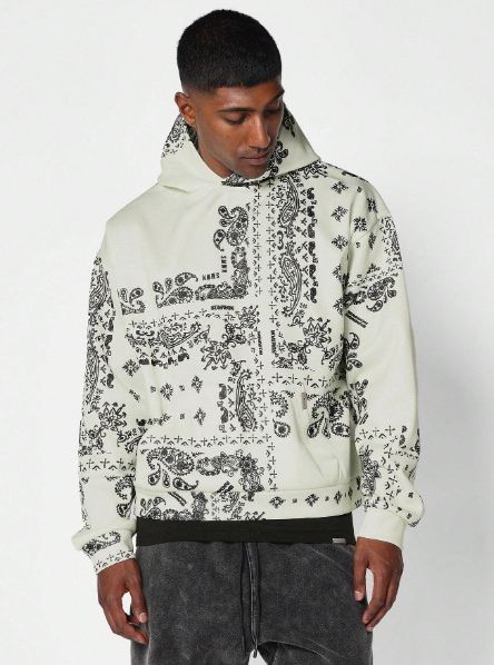 SUMWON Overhead Hoodie With Paisley Graphic