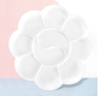 SeamiArt 1pc 85mm Dia. Plastic Palette For Acrylic Oil Gouache Painting Art Tools Stationery