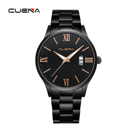 CUENA Original Brand New Men's Watch Simple Luxury Automatic Calendar Fashion Business Sports Stainless Steel Wristband Waterproof Watch 006