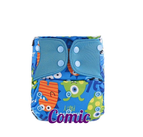 Booldeet Posh Cloth Diaper Newest Prints with 4-Layer Contoured Microfiber Insert S23