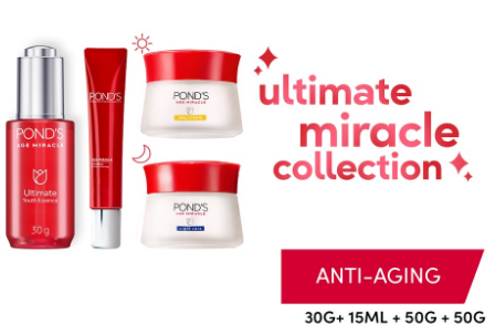 Bestseller! Pond's Ultimate Miracle Collection (Essence 30g Day & Night Cream 50g, Eye Cream 15ml)