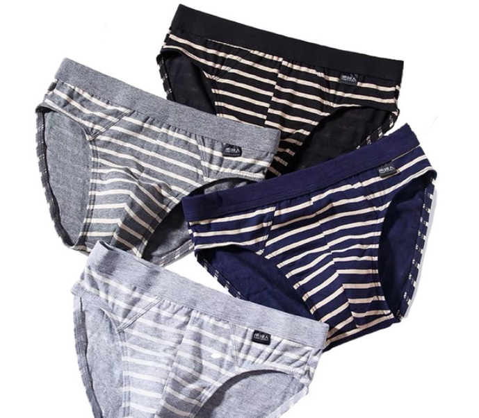 6 Pcs Cotton Stripes Brief For Men