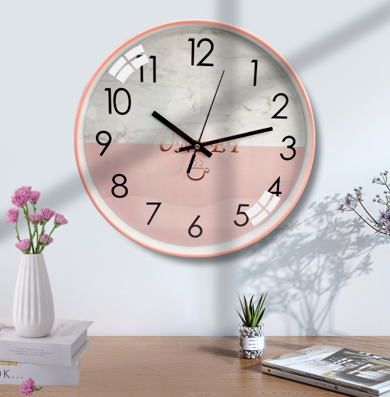 Creative Wall Clock Digital Mute Clock for Living Room 12 inches Super strong glass mirror surface