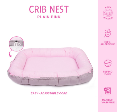 Kozy Blankie Baby Bed Crib Nest - Plain Pink