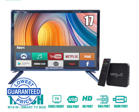 MEGASONIC M97-LED19 + Smart TV BOX Screen 17 Inch LED TV 19