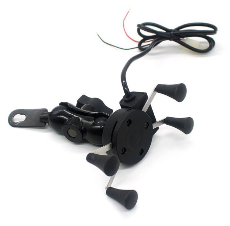 X-Grip Motorcycle Mount Cellphone Holder USB Charger
