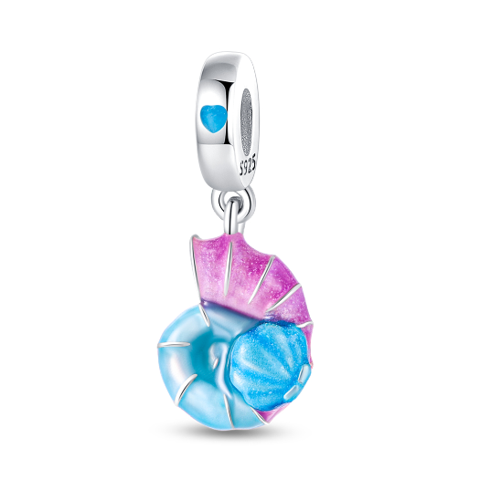 S925 Silver Pandora Same Design Glass Beads Sea Animal Butterfly Seahorse Sea Turtle Beads Suitable for Original Bracelets  017