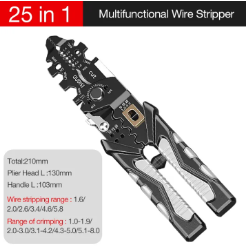 25/10in1 Stripper Multi-Functional Ring Crimper Electrician Stripper Network Cable Stripper Tool Pliers Heavy Duty