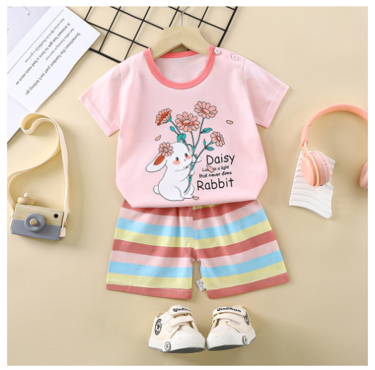 0-4Y For Baby Girls & Kids Shorts Set Terno Short and Sando For Baby Girls SD17