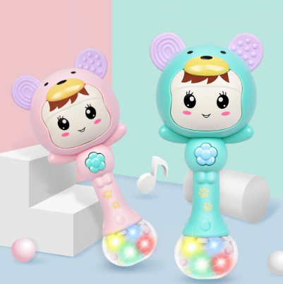 Baby Shaker Sand Hammer Toy Dynamic Rhythm Stick Rattles Musical Instrument Rhythm Gift Toys