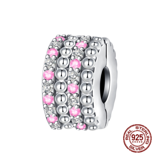 Fit Original Pandora Bracelet Beads Pendant 925 Sterling Silver Love Positioning Buckle Series Colorful Women Jewelry DIY Gift S03
