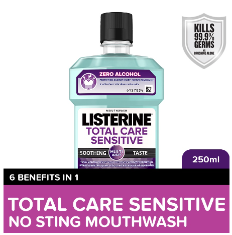 Listerine Total Care Sensitive Zero Alcohol / Alcohol free Mouthwash 250ml - For Sensitive Teeth
