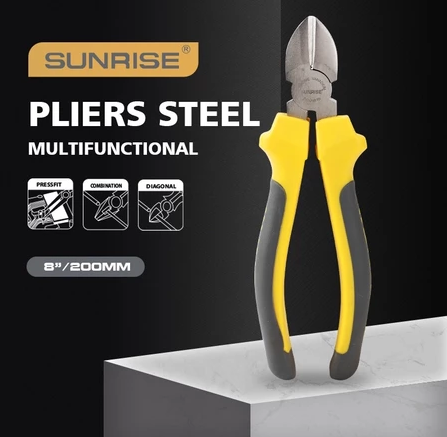 SUNRISE PLIERS STEEL MULTIFUNCTIONAL PRESSFIT COMBINATION DIAGONAL 8”