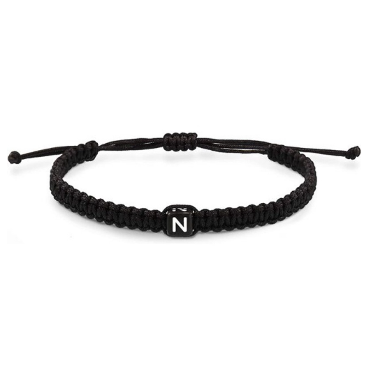 26 Letter Initial Bracelets for Women Teen Girls Woven Rope Braided Graduation Mother's Day Gifts for Her Adjustable A-Z Jewelry N