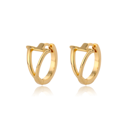 Kaijiang Anting-anting Initial Letter Hoop Earrings For Women A-Z Letter Piercing Stainless Steel Earring Korean Fashion Jewelry V
