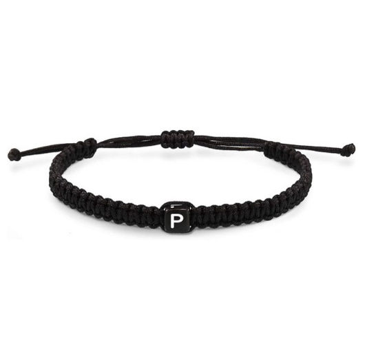 26 Letter Initial Bracelets for Women Teen Girls Woven Rope Braided Graduation Mother's Day Gifts for Her Adjustable A-Z Jewelry P