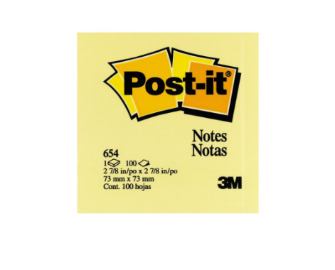 Post It Sticky Notes Yellow 3x3in