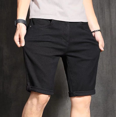 8805# Black men's shorts/maong stretch shorts