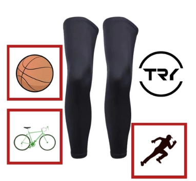 Try Leg Warmers Quick-Dry Outdoor Sports Basketball Bicycle Cycling Running Leg Sleeves 1Pair