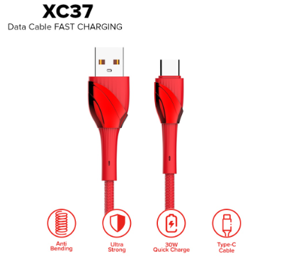 Tylex XC37 Electroplating Fast Charging Data Cable (Red)