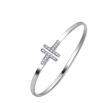 925 Italy Silver Classic Stone Design Bangles For Ladies