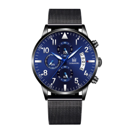 Mens Business Watches with Date Calendar Stainless Steel Watch M02