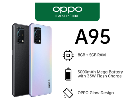 OPPO A95 8+128GB Cellphone | 6.43" Screen | 48MP AI Camera | AMOLED Panel Smartphone