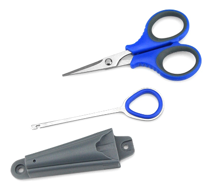 2 in 1 Fishing Quick Knot Tool kit Scissors Fishing Line Cutter Clipper Nipper Hook Remover Tool Tackle BLUE