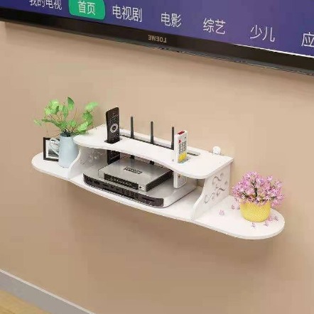 Wall Shelf Drilling Hanging Shelf Storage Rack Router Wireless Wifi TV Set Top Box
