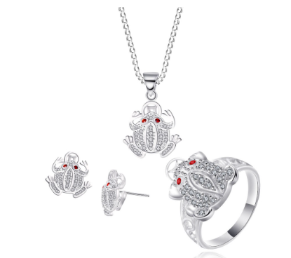 Silver S105 Italy 925 Frog Ladies Set