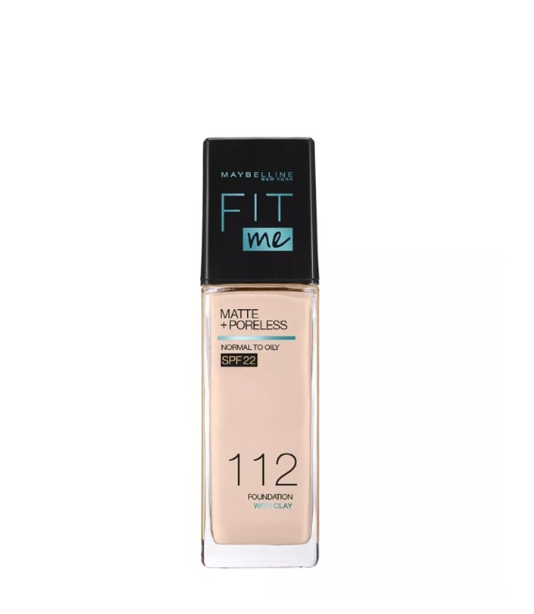 Maybelline Fit Me Matte+Poreless Liquid Foundation with SPF - 112 Natural Ivory 30ML