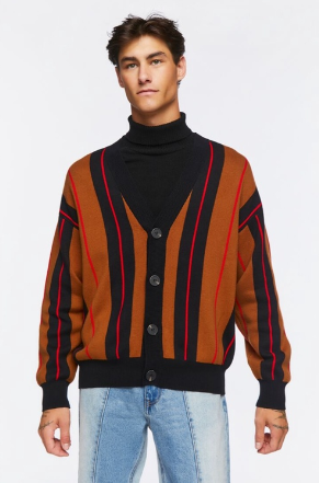 Forever 21 Men's Striped Cardigan Sweater