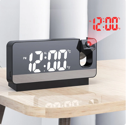 LED Digital Alarm Clock Table Alarm Clock Watch Electronic Desktop Clocks USB Wake Up FM Radio Time Projector + Snooze Function