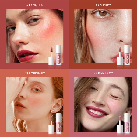 FOCALLURE Liquid Blush Hangover Red Wine Natural Cheek Tint Blusher Matte Cream On Face Make Up Cosmetics