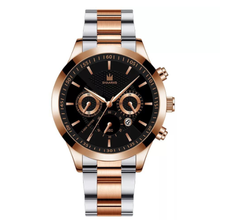 2021 new calendar steel band men's watch, atmospheric life waterproof quartz watch, male student watch M07
