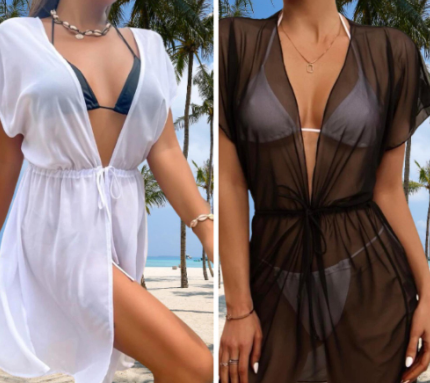 ROBE COVER UP MESH SWIMMING ATTIRE