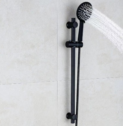 RCG High Quality SUS304 Stainless Steel Brunet Black Shower Lifting Rod Black Shower set