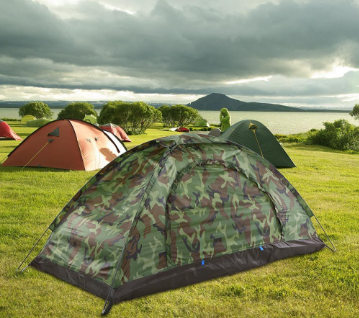 Camping Tent for 1 Person Single Layer Outdoor Portable Camouflage Travel Beach Tent
