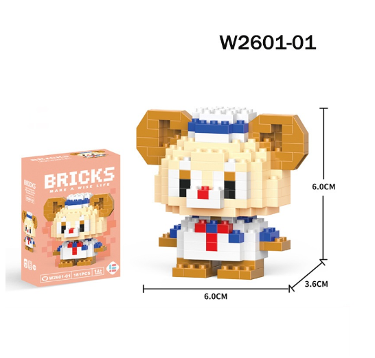 Mini Building Block Assembled Small Particles Bricks Toys For Kid Birthday Gift Cute Cartoon Blocks M15