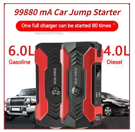 98800mAh Car Jumper Starter 12V Rechargeable Battery Multi-Function Vehicle Emergency Power Bank