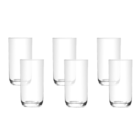 UNION GLASS Clear Glass Highball Water, Juice, Soda, Liquor Glass 280ml | 10oz [Set of 6]