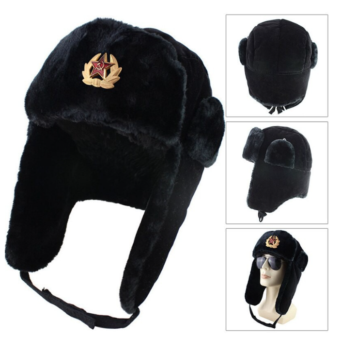 Fashion Bomber Pilot Trapper Aviator Cap Winter Faux Rabbit Fur Earflap Snow Hat