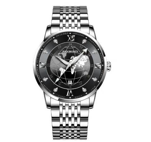 Binbond Original Luxury Men's Unique Watch Male Earth Starry Sky Luminous Fashion Business Stainless Steel Butterfly Buckle Wrist Watch M11
