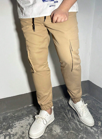 Manfinity Homme Men's Cargo Khaki Pants For Daily Wear