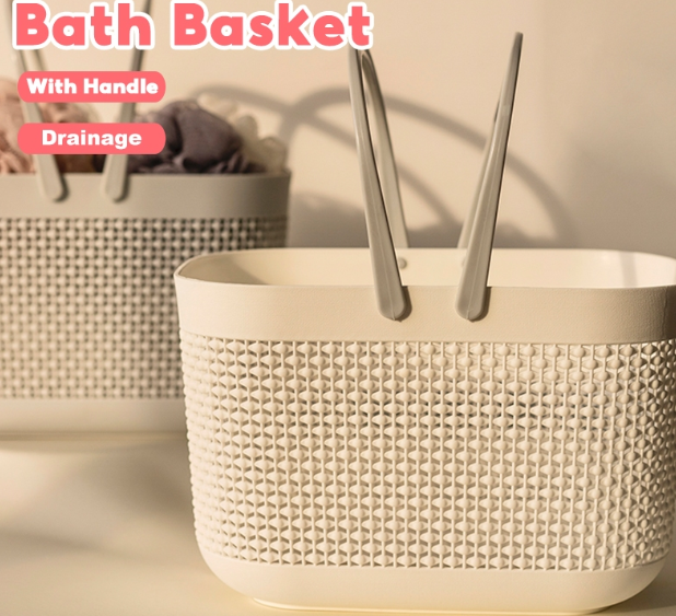 Bath Basket Portable Tote Shower Handle Bag Basket Organizer Laundry Bags For Bathroom
