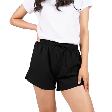 INSPI Running Shorts for Woman Short Summer Korean Taslan Pambahay plus size Black Beach outfit (Black)