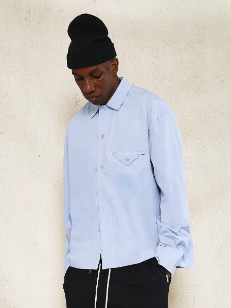 SUMWON Regular Fit Revere Shirt With Pocket Detail